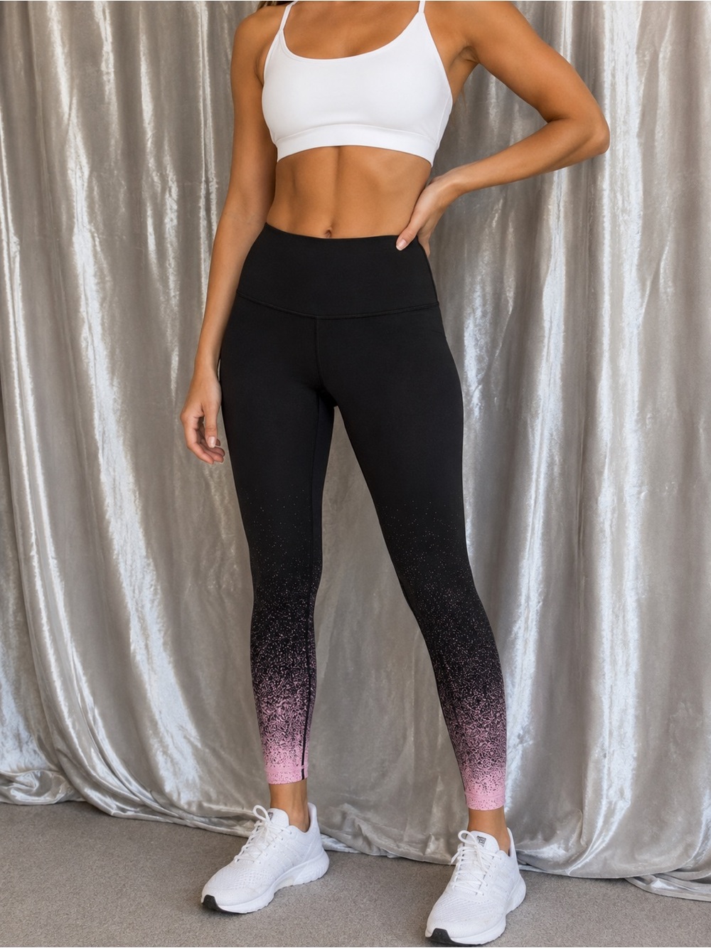 Lululemon Wunder Under Hi-Rise 28โ Leggings Ombre Speckle Black Pink Luon Size 4